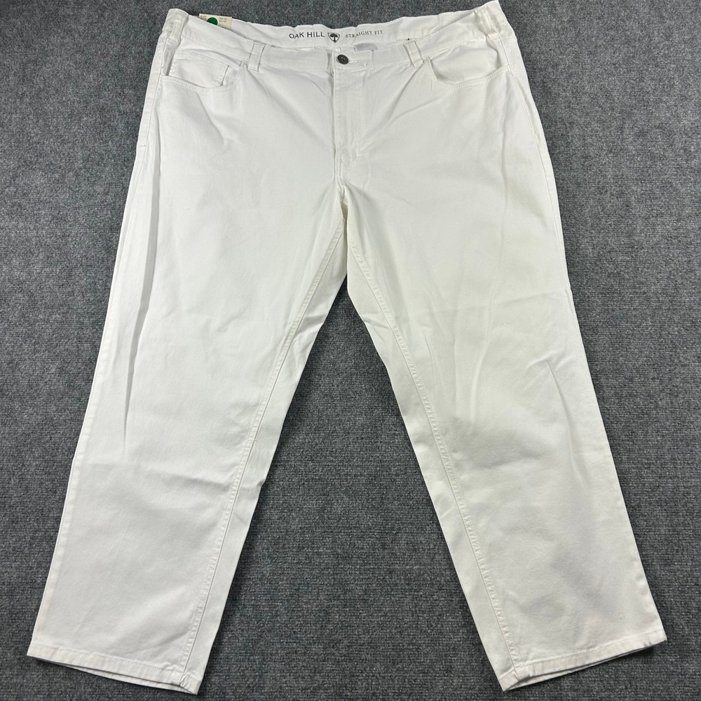Oak Hill 5-Pocket Pant Mens 48x30‎ White Straight Fit Stretch Moisture Wicking